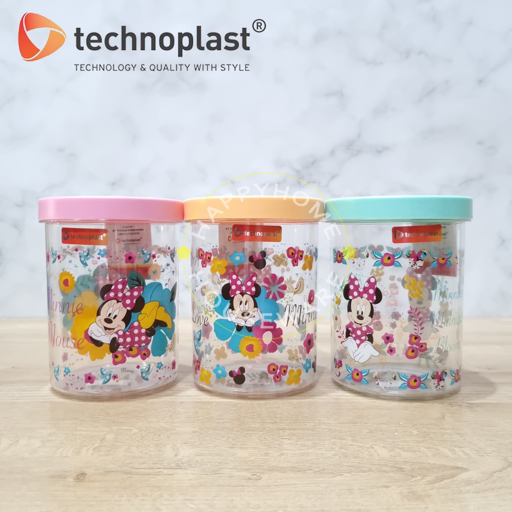 TECHNOPLAST Minnie Mouse Canister | Toples Plastik Arcylic 1000ml & 1150ml