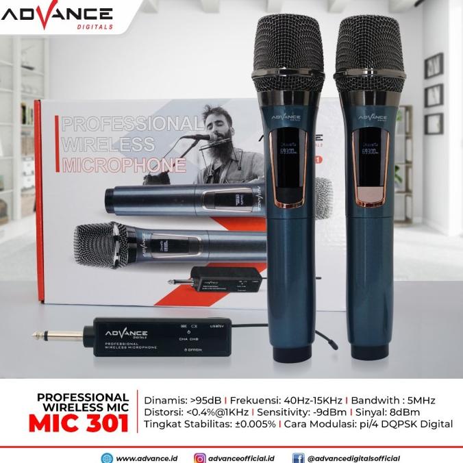 mic wireless double advance 301 microphone advance 301