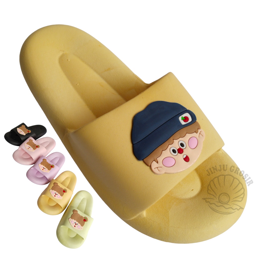 Sandal Slop Jelly Wanita Sendal Selop Karet Cewek Perempuan Dewasa Remaja Import Polos Lucu Simple T
