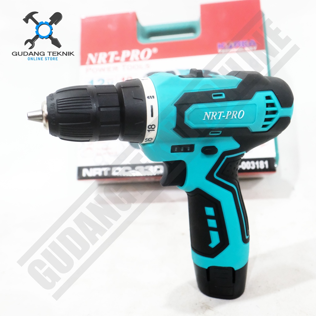 MESIN BOR CORDLESS NRT PRO 330 SET / BOR BATERAI NRT PRO DC 330 PLUS SET CORDLESS DRILL / DC330