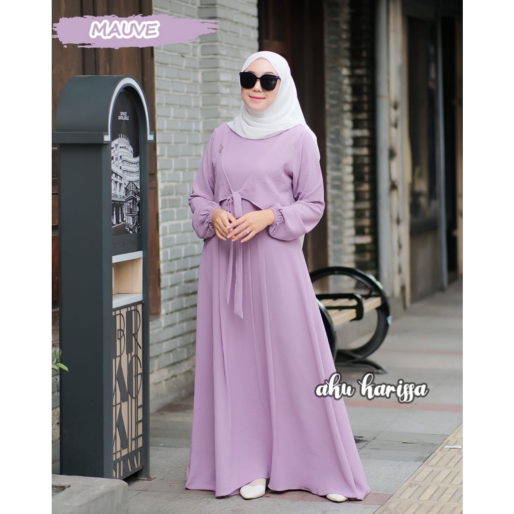 Dress  AKU KARISSA Khanisa/ Midi Haziqa / Gamis ARSYILA itycrepe dan cringkel terbaru polos model trendy