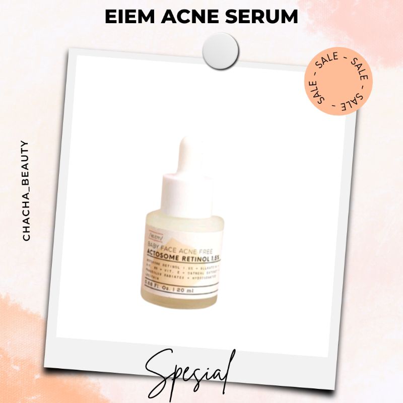 Eiem Beauty Baby Face Acne Free Serum, actosome retinol 1.5% | Serum Hyaluronic & Niacinamide Moistu