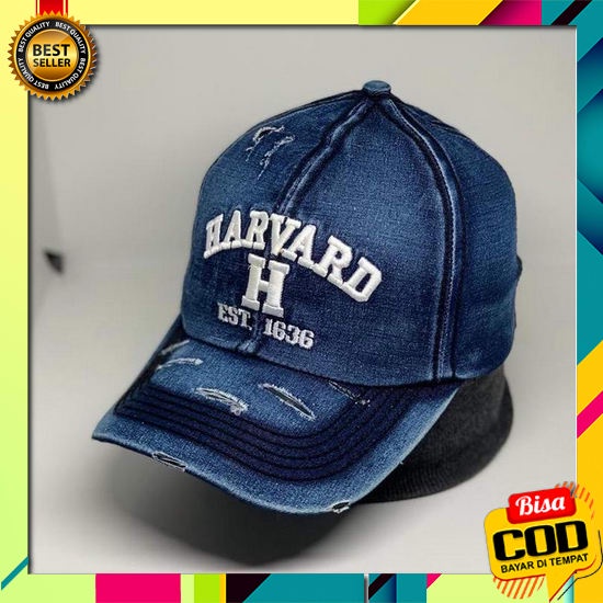 Topi Pria Distro Dewasa Sport Cowok Keren Baseball Cap Snapback Polos Import Casual Htg Topi Harvard