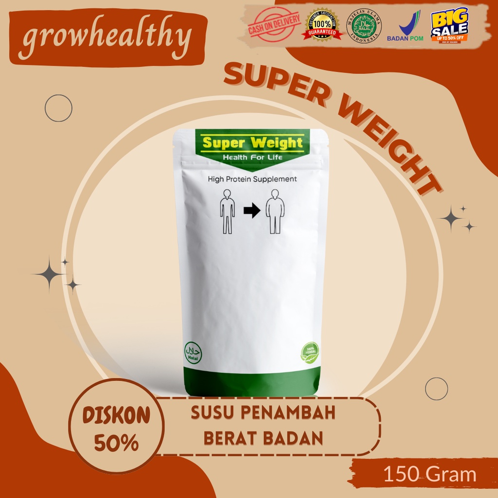 

SUPER WEIGHT [BEST SELLER] - SUSU PENINGGI BADAN TERLARIS / PENINGGI BADAN ANAK-DEWASA / ORIGINAL BPOM