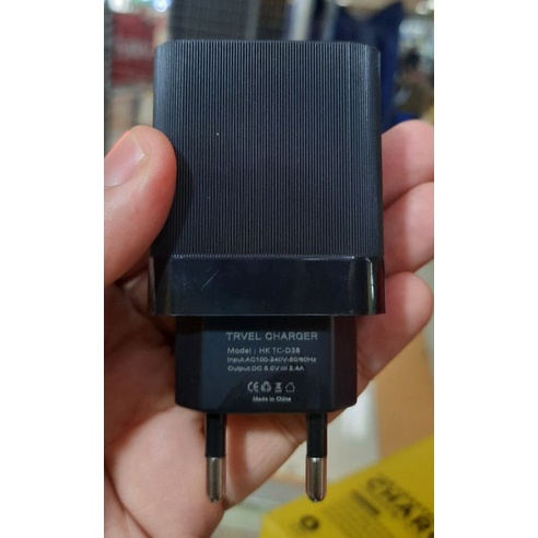 BATOK CHARGER HK TC-D38 2USB 2.4A / KEPALA CASAN HK TC-D101 15W 1USB  ADAPTER HK