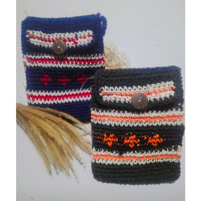 Tas Sling bag Tas Sling rajut Tas tali panjang Tas macrame Tas Lucu Tas hp Tas minisling Tas unik Ta