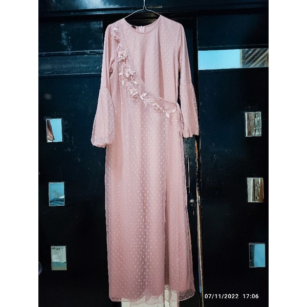 Gamis Tile Warna Rose Gold (Preloved)