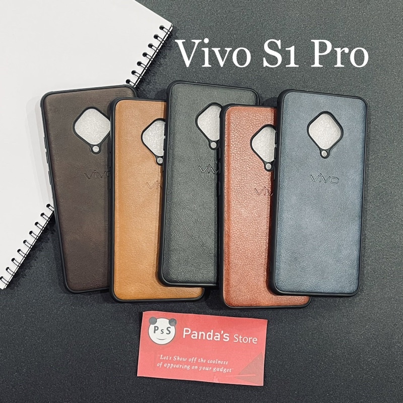 Leather Case Vivo S1 Pro Softcase Kulit Elegan Casing Slim Fit