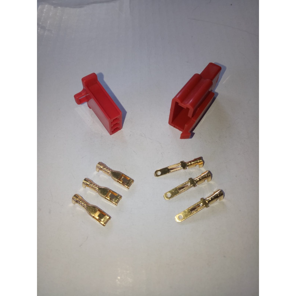 SOKET KABEL 3 PIN SKUN KECIL MERAH / SOCKET KABEL 3 PIN SKUN KECIL / KONEKTOR