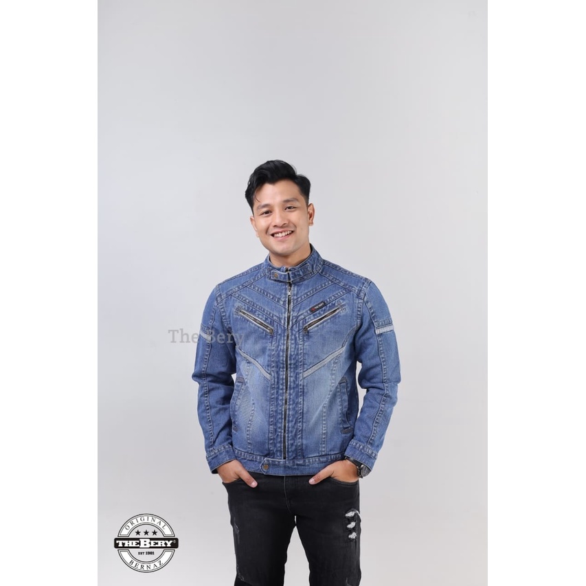 TURUN HARGA ! Jaket Jeans Pria Keren - Jaket Denim Pria - Jaket Jeans Fj 03 Original The Berry