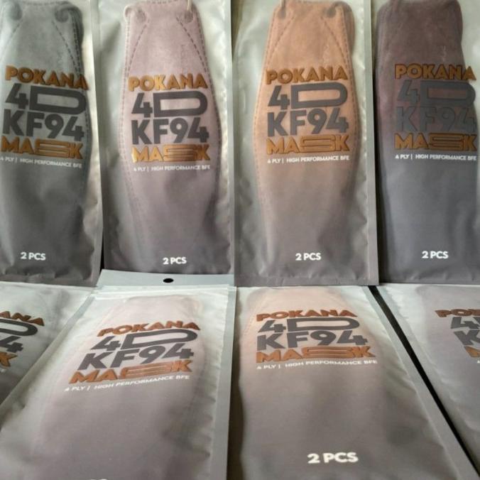 Masker Pokana KF 94 ,4D-4 Ply Surgical Mask Earloop sachet isi 2 Pcs t-ceko-store Ayo Order