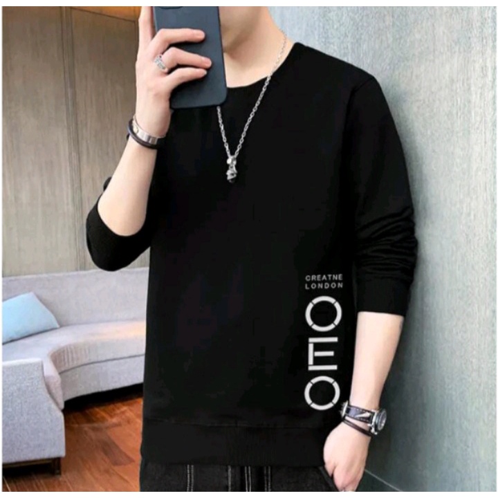 Sweater Crewneck OEO Basic Atasan Jacket Pria Wanita Style Korean Santai Terbaru Desain Simple