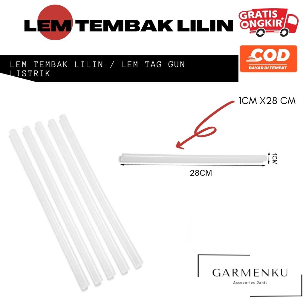 ISI Refill Lem Tembak Besar Big Glue Gun 30 Cm Besar Bakar Lem Lilin - 1CM X 30CM