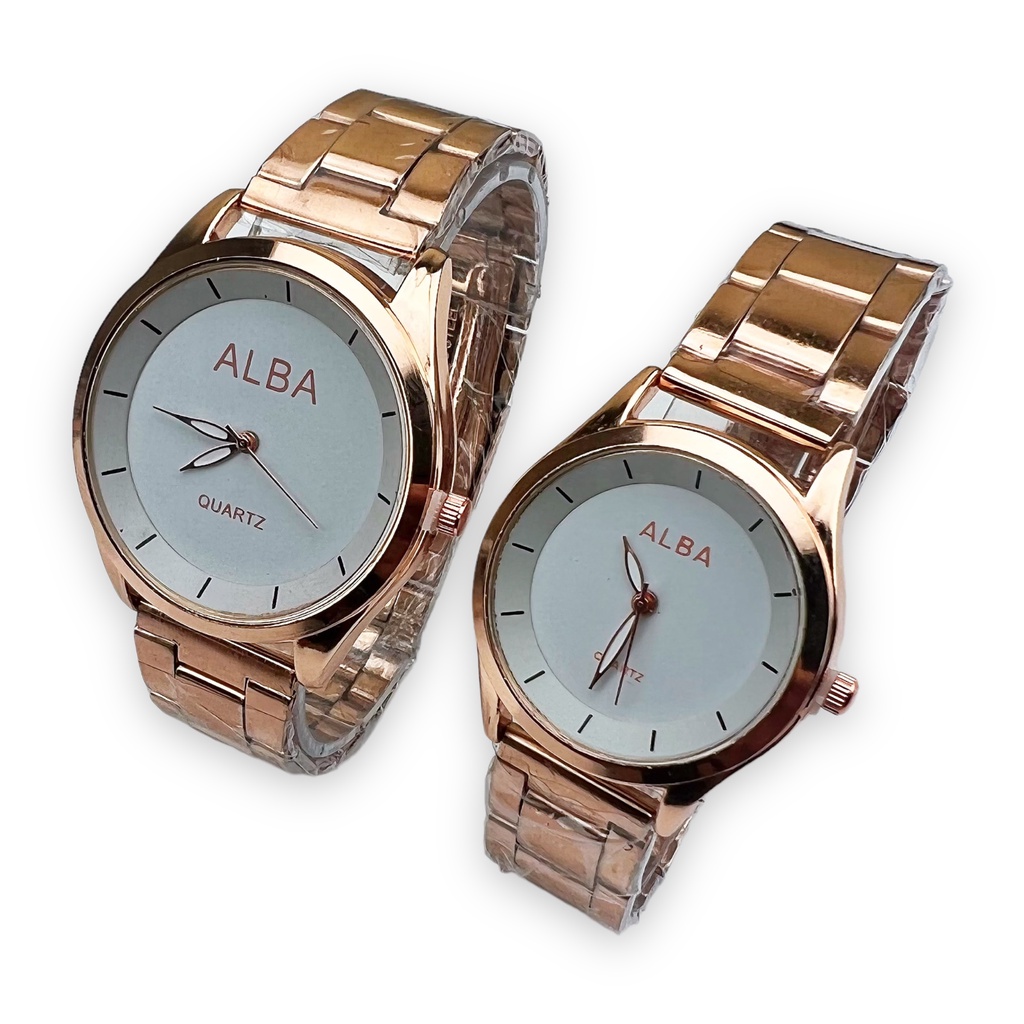 ✅ Jam Tangan Couple Wanita Analog Fashion Casual Pria Wanita Strap Stainless Steel Quartz Watch C103