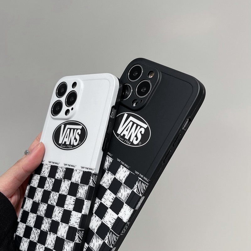 Luxury IMD Case HP iP IPhone X Xr Xs Max14 Plus+Apple IPhone 11 12 13 Pro Max Sarung Silikon Pria Casing HP Vans Checkerboard