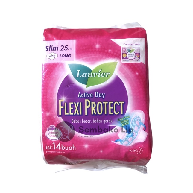 Laurier Flexi Protect Pembalut Wanita Long Wing 25cm 14s / Laurier Flexi Protect Pembalut Wanita Wing 25cm 14s