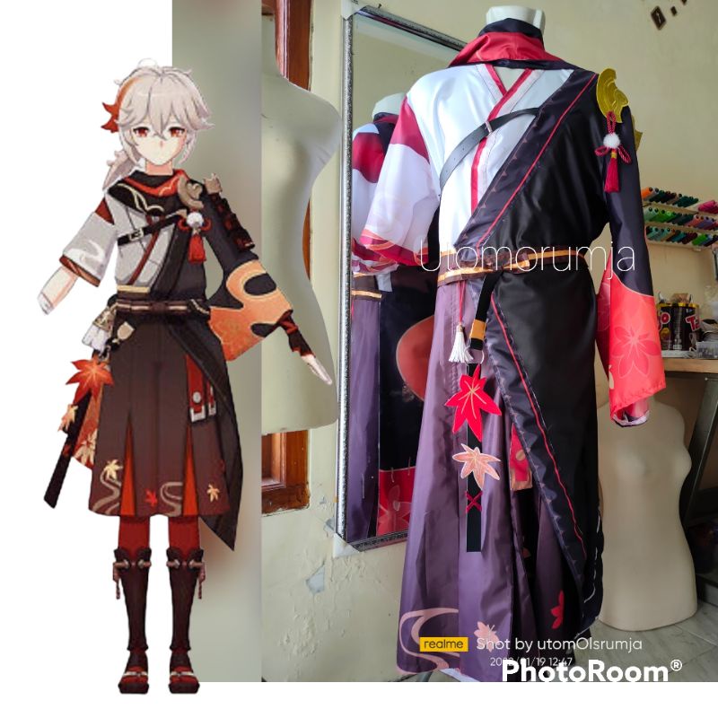 utomorumja Genshin Impact kazuha kostum cosplay