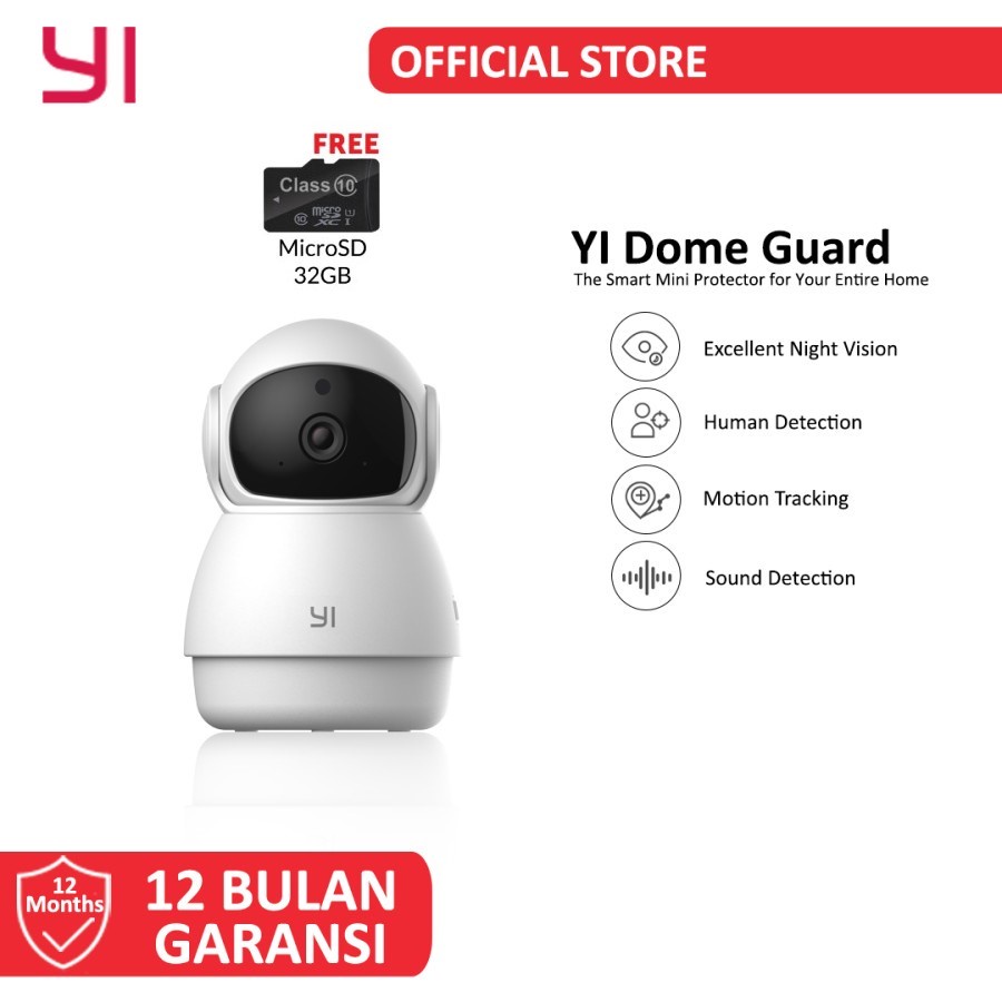 Yi Dome Guard 1080p IP Camera Versi Internasional + Free SD Card 32 GB