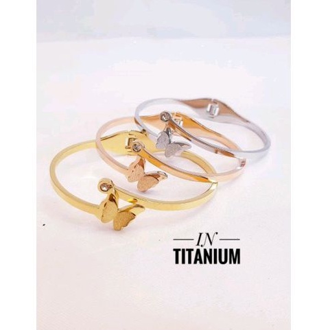 gelang titanium  rose gold dan putih 182)11