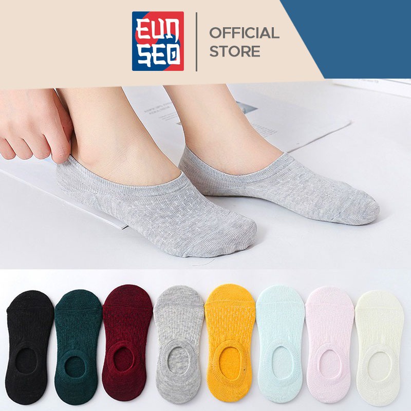 EUNSEO Kaos Kaki Wanita Dibawah Mata Kaki Polos Kaoskaki Pendek Pria Wanita Import Fashion Korea