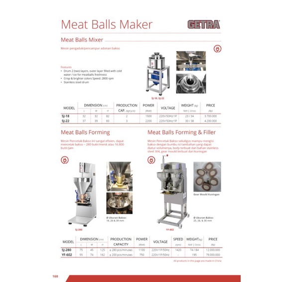 Mesin pencetak Bakso Getra SJ 280