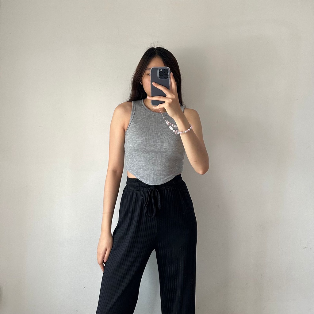 SORA TOP | Ribbed Tank Top Crop Summer Basic Tanktop Rib Kaos