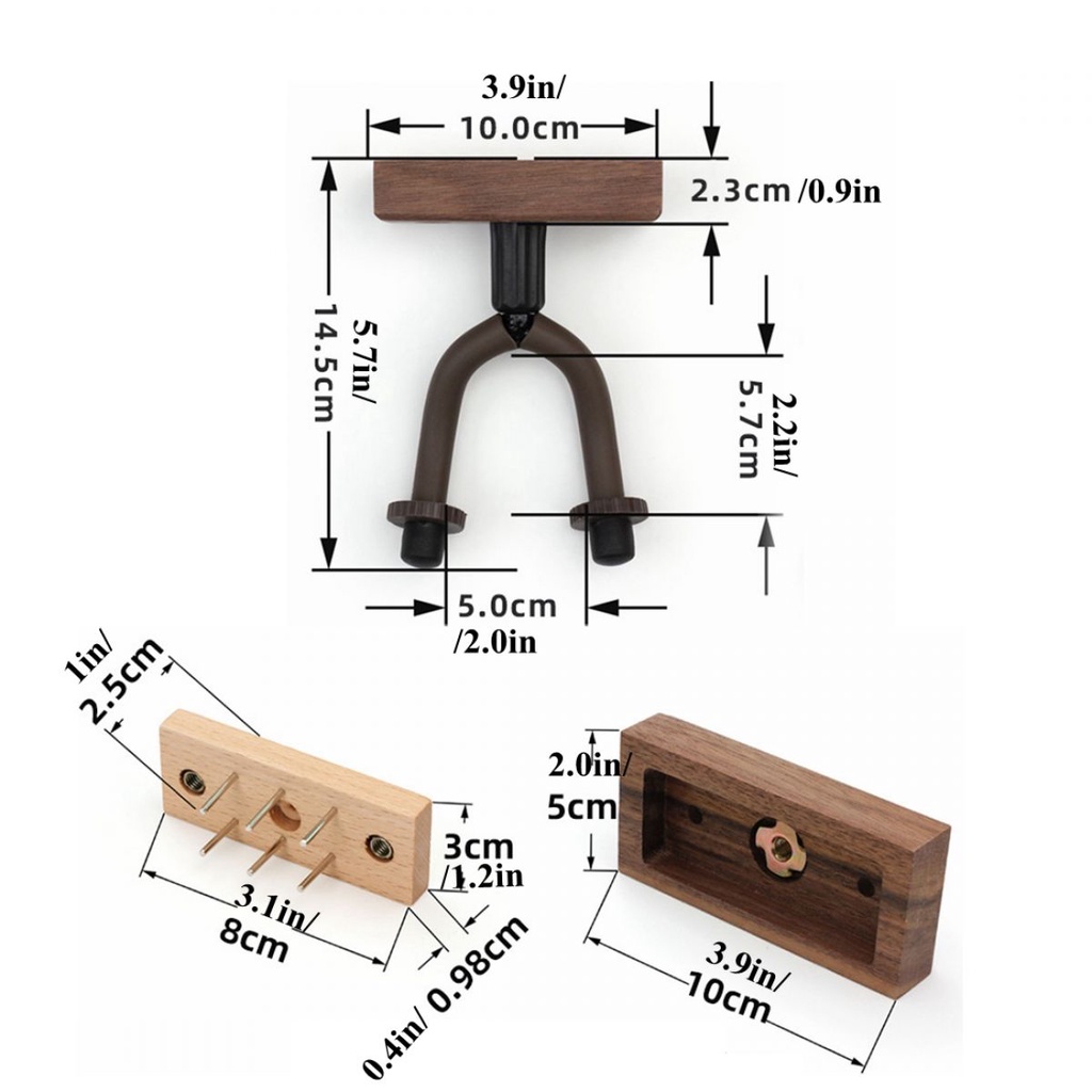 1 Pc Holder Gantungan Dinding Warna Hitam Untuk Gitar / Biola / Ukulele