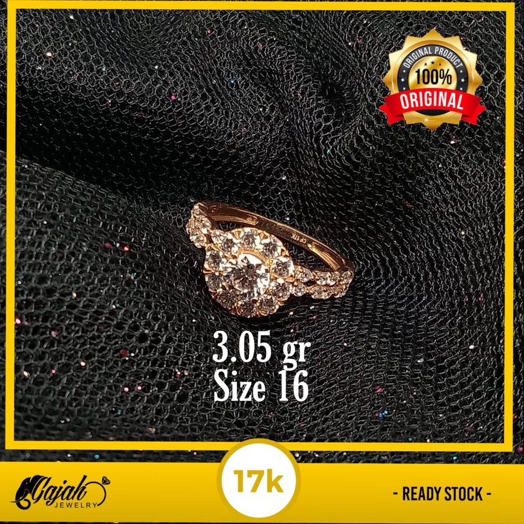 Cincin emas 17k - 3.05 gr kadar 750 - 3998