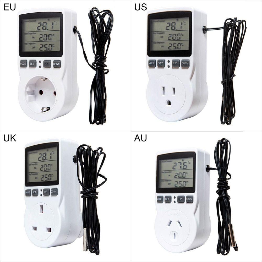 R-FLOWER Temperature Controller Keluarga Baru Count Down Display Power Socket Detektor Daya Listrik