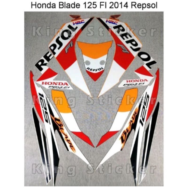 Striping Lisbody Honda Blade 125 Fi Repsol Tahu  2014
