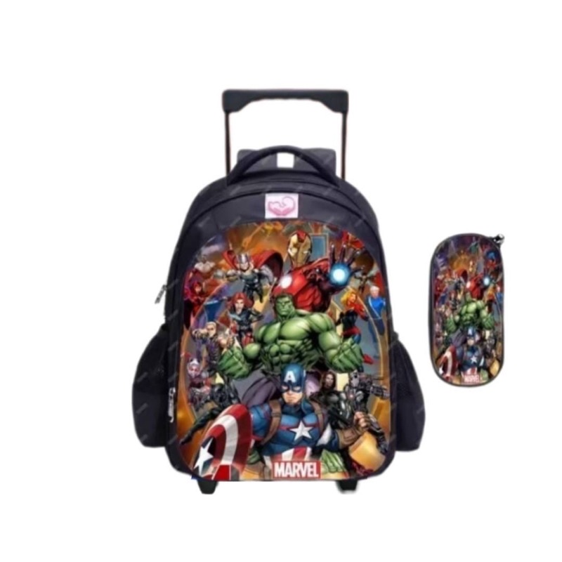 Tas Ransel Anak Troly Fasion Batman Terbaru+Tempat Pensil