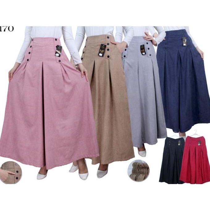 Nf Mode Celana Kulot Rok Panjang Kulot Payung 047