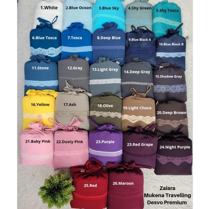 zaiara mukena travelling parasut premium terbaru