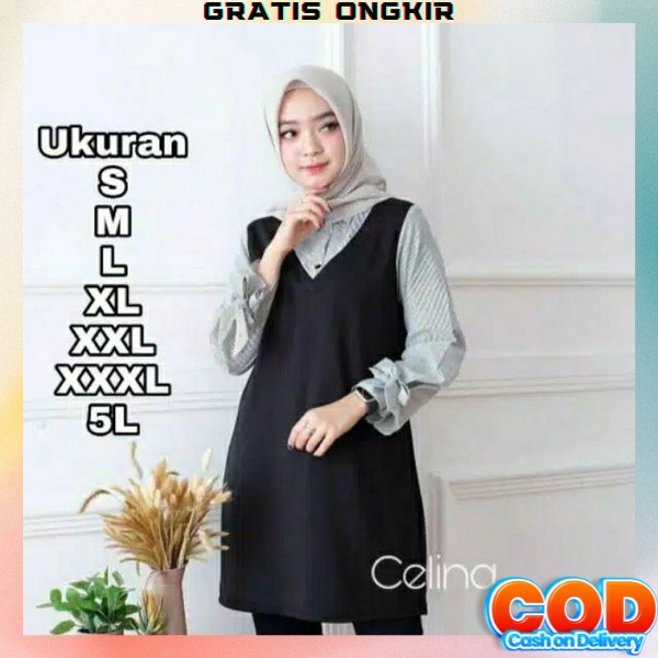 Bluse Cewek Jumbo Blose Perempuan Dewasa Bluse Bigsize Kekinian Baju Atsan Cewek Korea Kemeja Wnita 