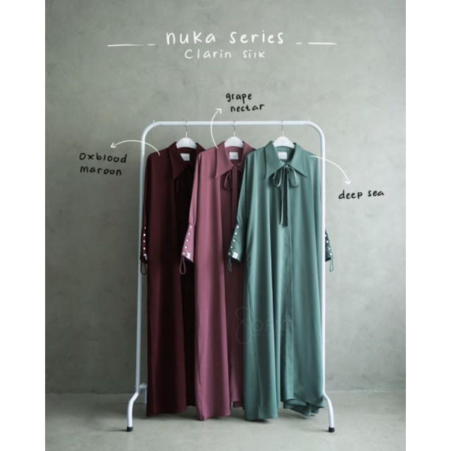 Sofni - Nuka By Sofni Gamis / Abaya Nuka Dan French Khimar Savana | Bahan Furusiyah Silk Sultan, Cla