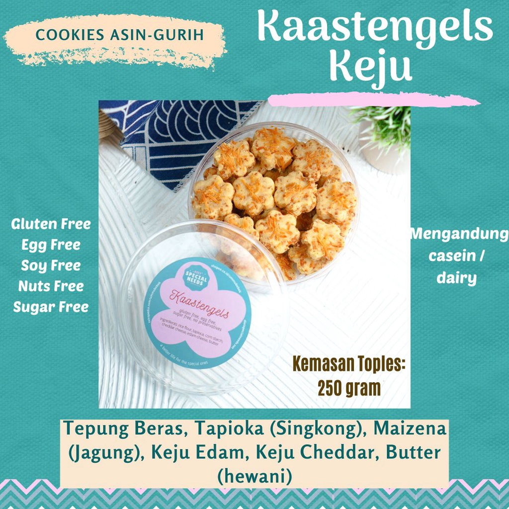 

Kaastengels Cookies Keju - Gluten Free, Egg Free - Diet Special Needs