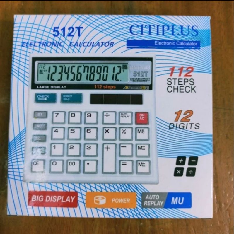 Kalkulator CITIZEN CT-512T CHECK &amp; CORRECT 12 Digit Calculator CT512T Cek Ulang