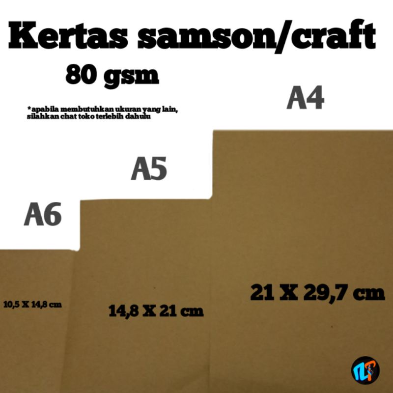 kertas Samson coklat vintage kertas craft 80 gsm