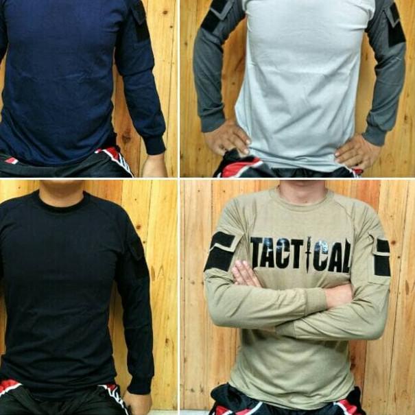 kaos tactical combat shirt - Hitam, M