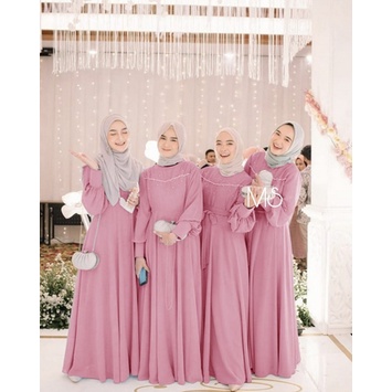 Baju Gamis Dress Remaja Modern Trandy Terbaru Maxy Lunara Dress Kondangan elegant Terbaru