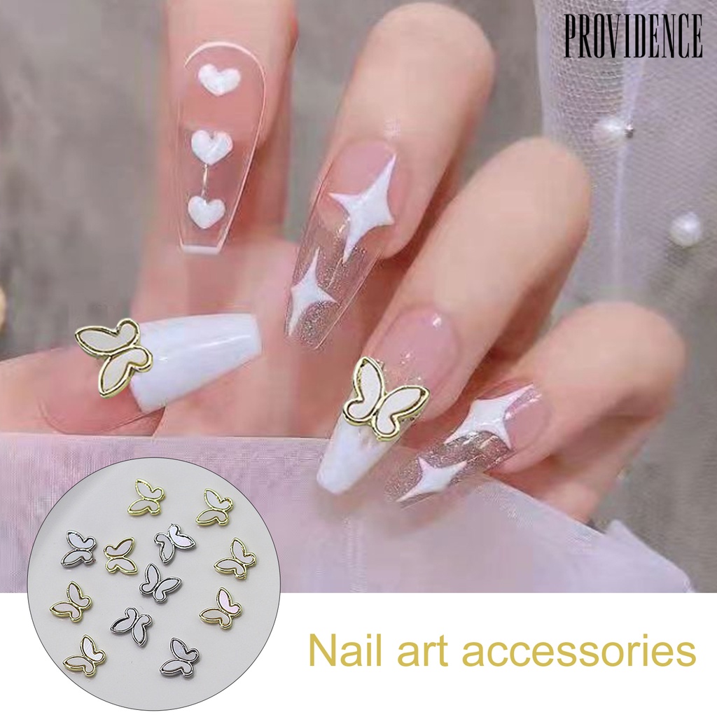 10 Pcs Kupu-Kupu 3D Glitter Shining Tiga Dimensi Nonfalling Untuk Dekorasi Manicure