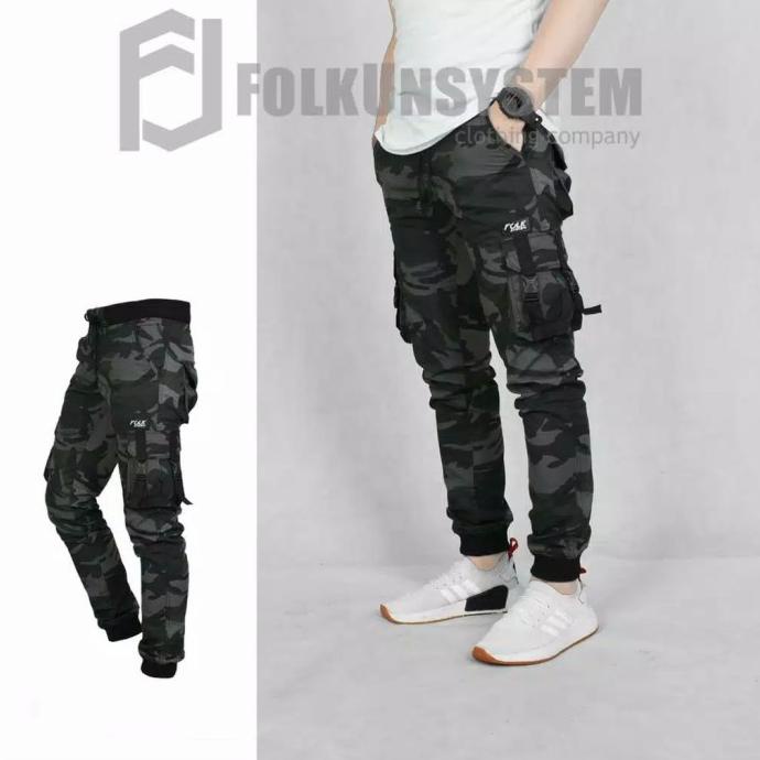 Celana Army Joger Pria / Joger Cargo Army / Jogger Motif Camo Army