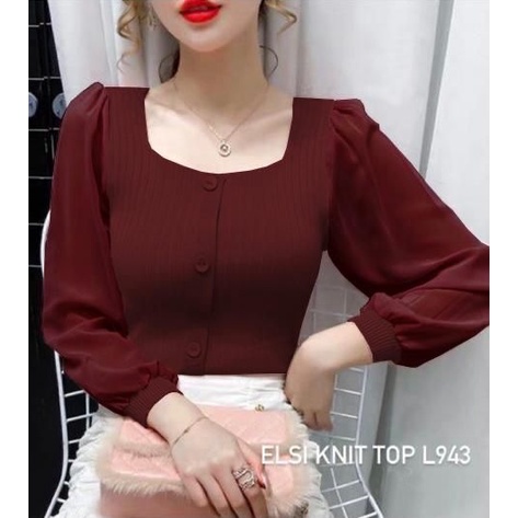 Basic id fashion Blouse vienna rajut import / atasan wanita rajut premium  / Blouse rajut