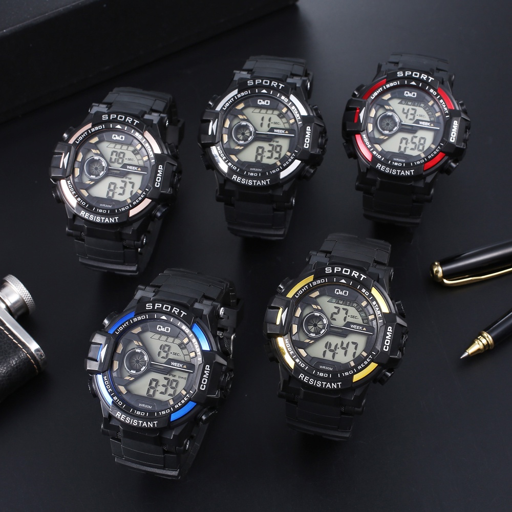 JAM Tangan PRIA Water Resist STRAP RUbber Import Water poof WATCH analog sport MEN M50 M49 M06