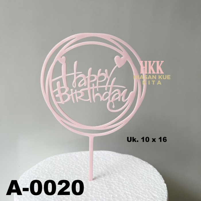 

Cake Topper Kue Akrilik Happy Ulang Tahun Pudding Tusukan Birthday