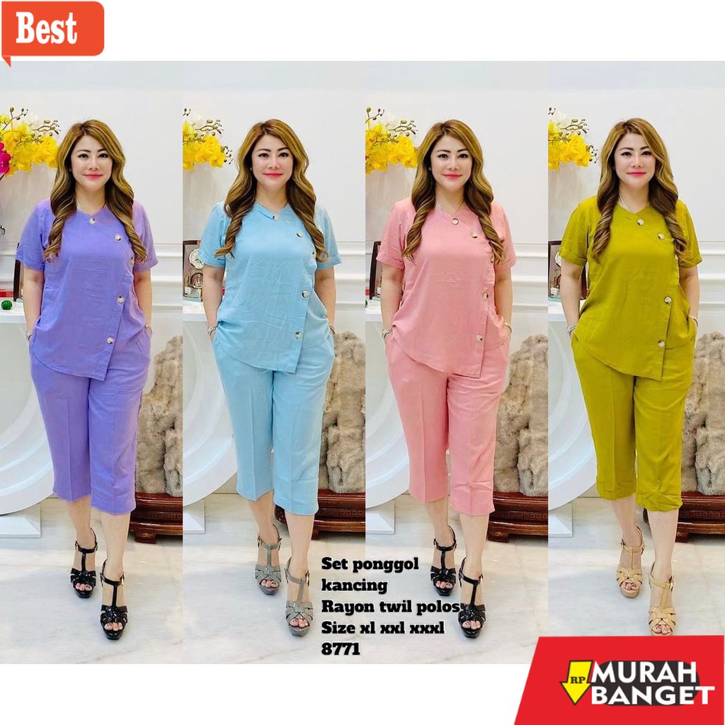 baju setelan wanita kekinian 2022 (BISA COD) Stelan jumbo wanita 2230 8784 1110 8787- Baju Jumbo Cel