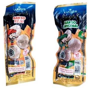 

kanzler makanan beku bakso original dan bakso keju kemasan 48 gr