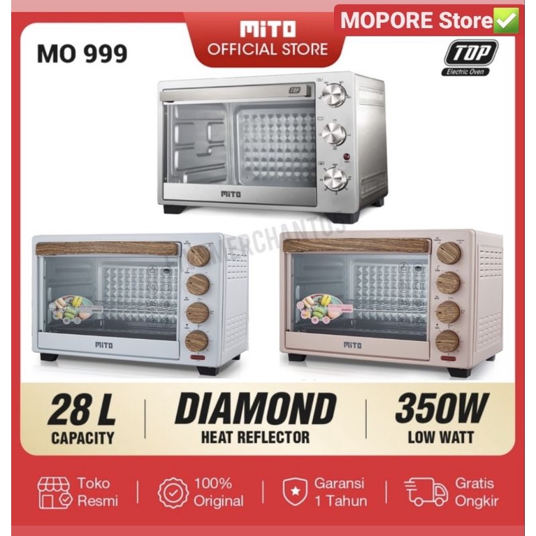 MITO Oven  MO-999 TOP NEW Handle WOOD series  28 Liter Low Watt(350W)