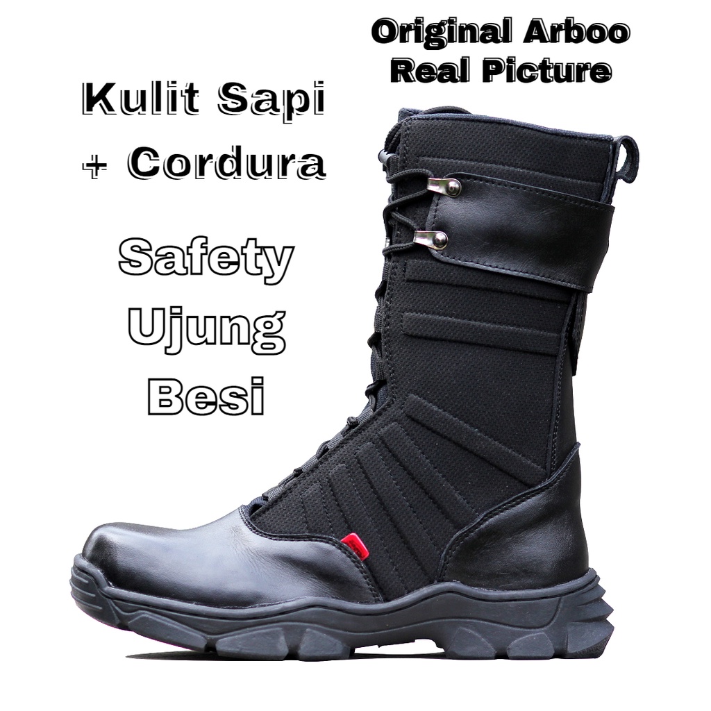 Sepatu PDL Dinas Lapangan TNI POLISI BRIMOB KOMCAD Hitam Murah Berkualitas Real picture Arboo Shoes 