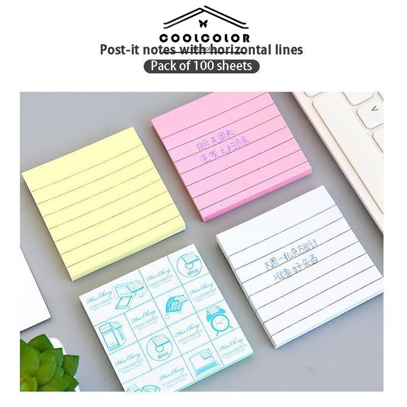 COD❤️Simplicity sticky note horizontal sticker notepad post maker stiker massage pesan book note- cl
